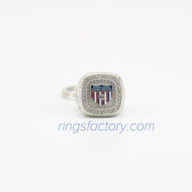 Custom Metal Inlay Silver Champion Ring with Keychains