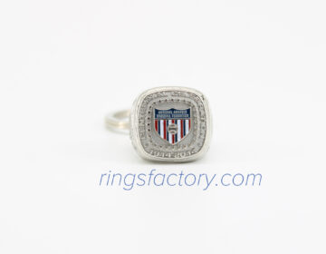 Custom Metal Inlay Silver Champion Ring with Keychains